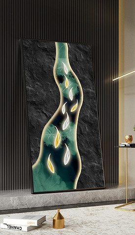 轻奢中式抽象九鱼图现代创意客厅玄关装饰画