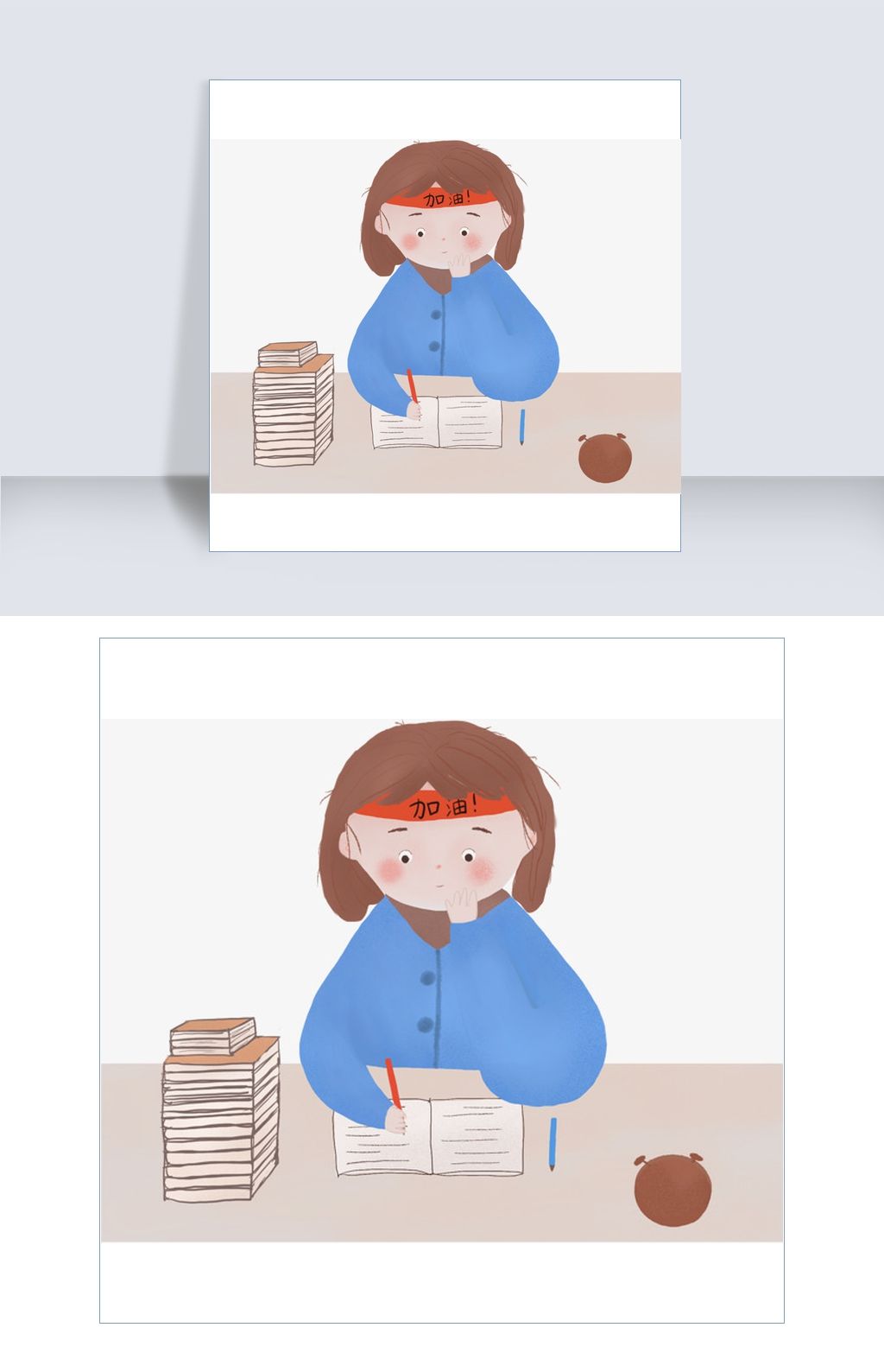 认真学习可爱女孩