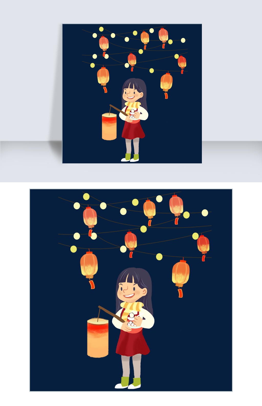 农历新年卡通手绘点灯笼