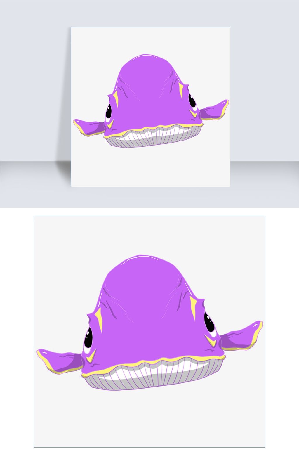 紫色可爱的鲸鱼插画