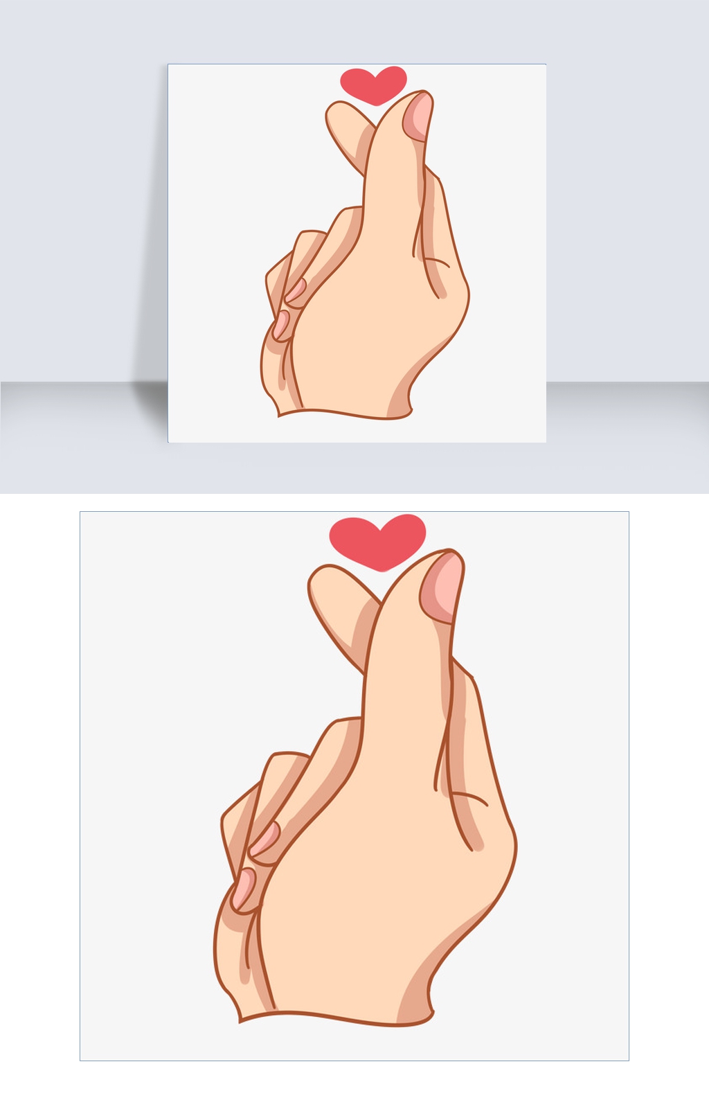 漂亮的比心手势插画