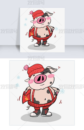 2019春节喜庆小花猪