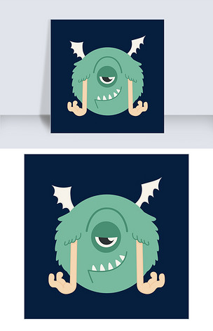 独眼恶魔的怪兽矢量素材