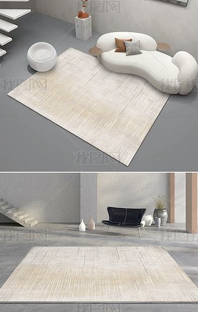 现代简约金色几何条纹渐变地毯地垫图案设计