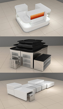 廉政文化展示模型单体模型|商场货架货柜展示柜模型