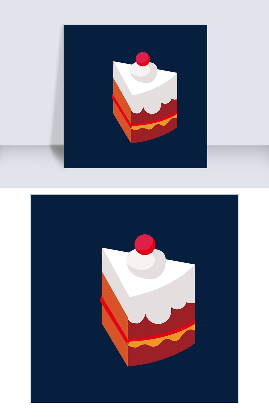 三角形奶油蛋糕矢量免抠图