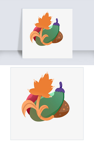 手绘农产品蔬菜茄子插画