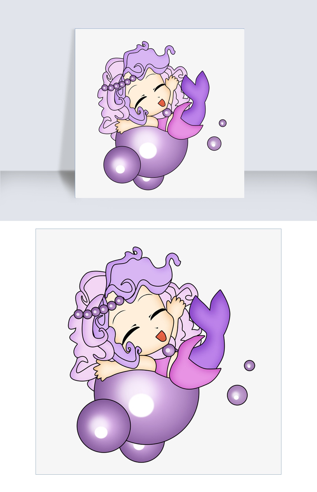 泡沫美人鱼卡通素材