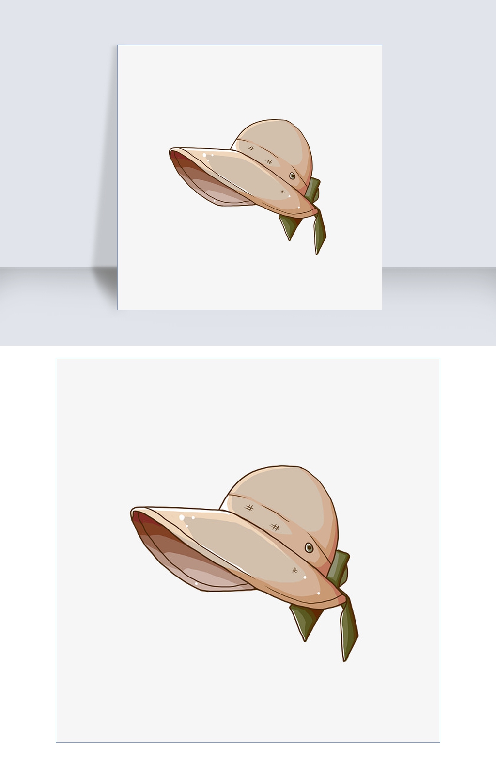 度假防嗮草帽手绘小清新