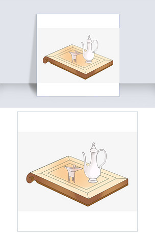 古风主题酒壶手绘插