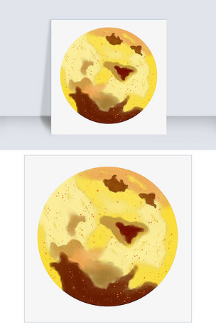 浅色系卡通水彩手绘金星图案