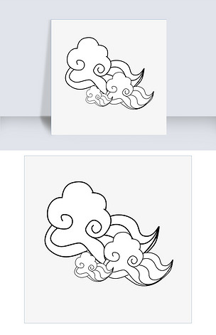 中国风祥云手绘插画
