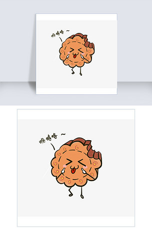 中秋节咬一口月饼表情略略略吐舌头免