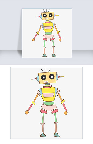 科技机器人手绘插画