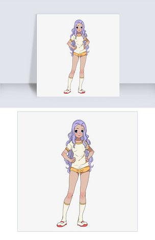 原创手绘黑皮肤女孩png格式