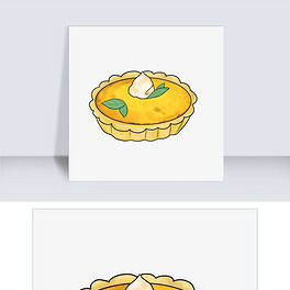 手绘糕点蛋黄派插画