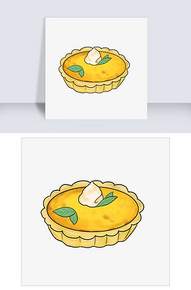 手绘糕点蛋黄派插画