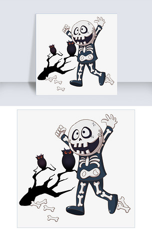 万圣节僵尸骨头怪人海报