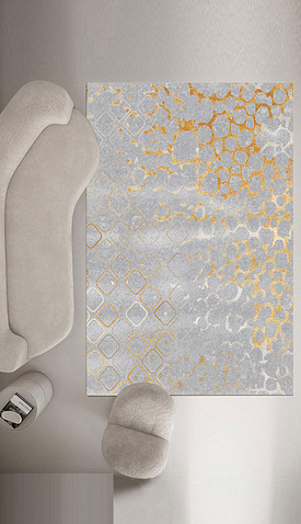原创现代简约灰色抽象水墨艺术地毯地垫图