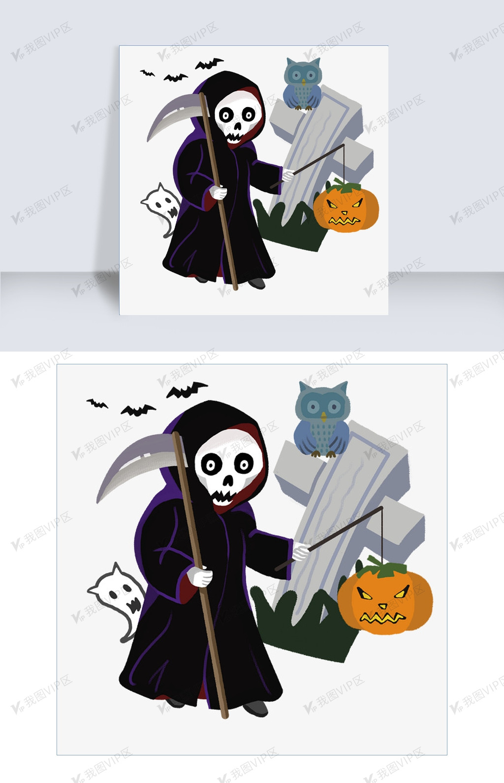 万圣惊魂夜手绘插画