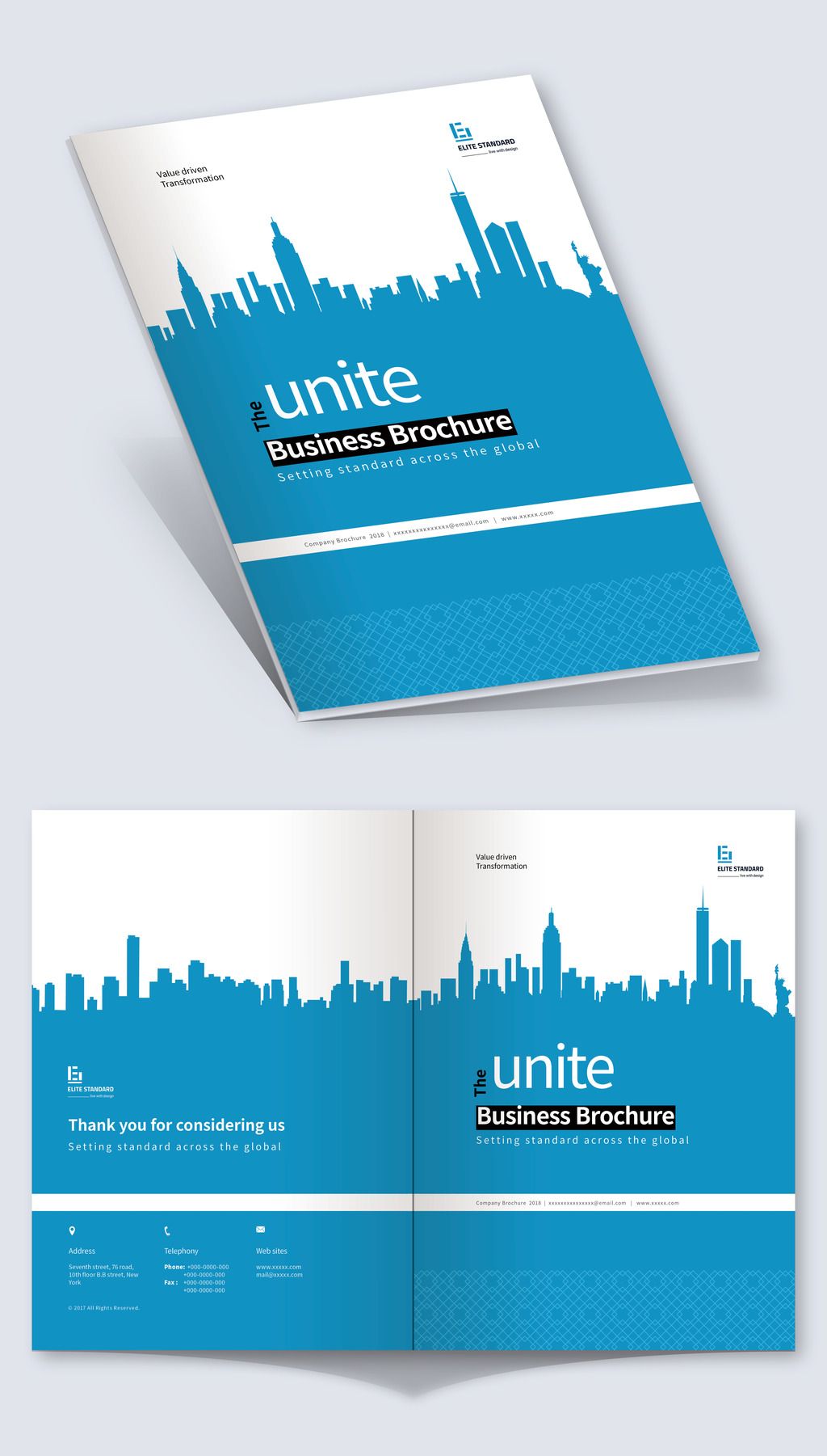 商业企业宣传册封面indesign模板