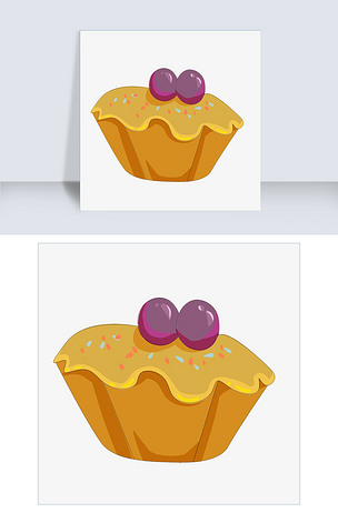 葡萄蛋糕杯手绘插画