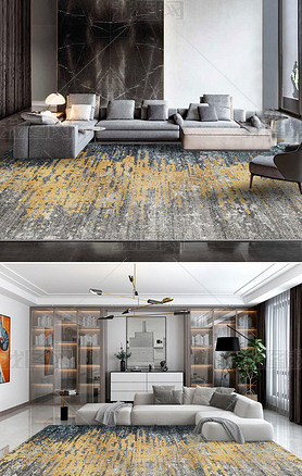 抽象复古金色纹理艺术客厅卧室地毯