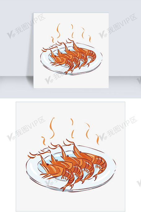 红烧虾简笔画图片