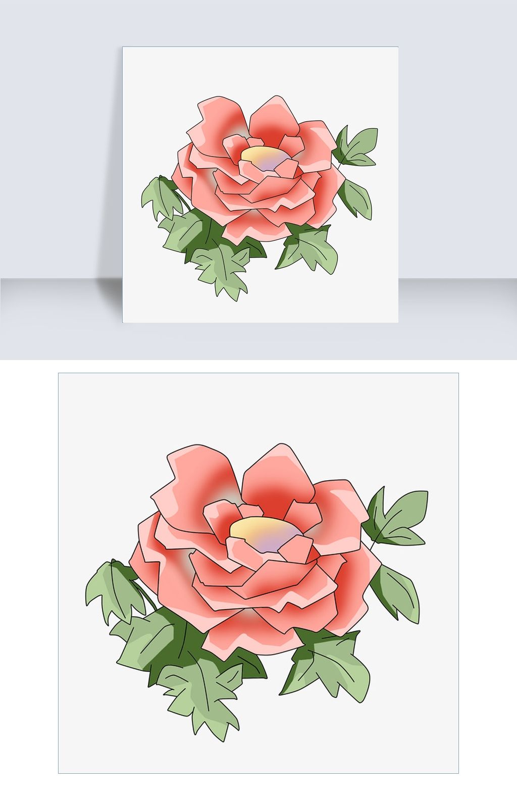 卡通手绘艳丽牡丹插画下载-编号26601551-其他-我图网