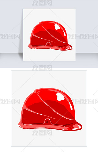 红色精致安全帽施工