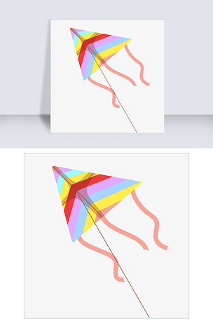 简约三角形风筝插画