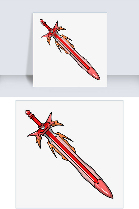 卡通红色装饰长剑图片素材(psb格式)免费下载_动漫人物大全-我图网