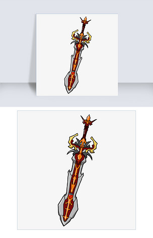 手绘科幻刀剑插画