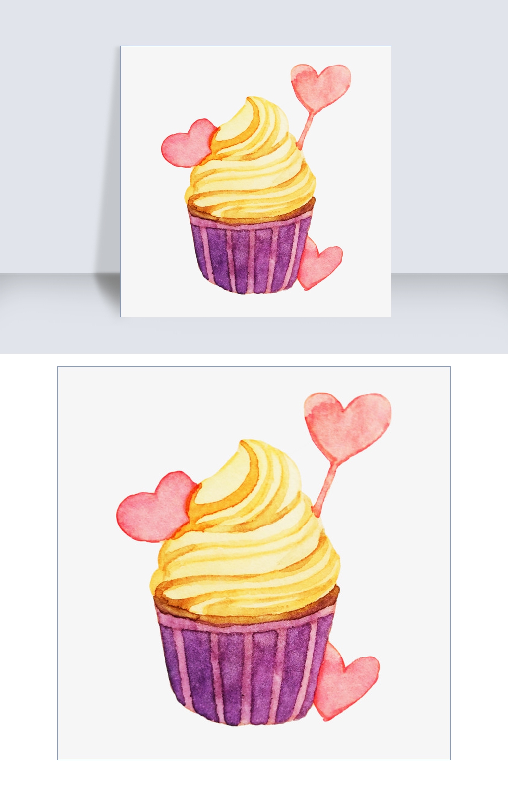 手绘爱情冰淇淋插画