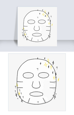 手绘美容面膜插画