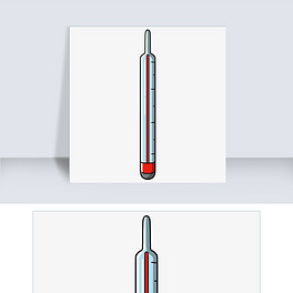 手绘医疗体温计插画