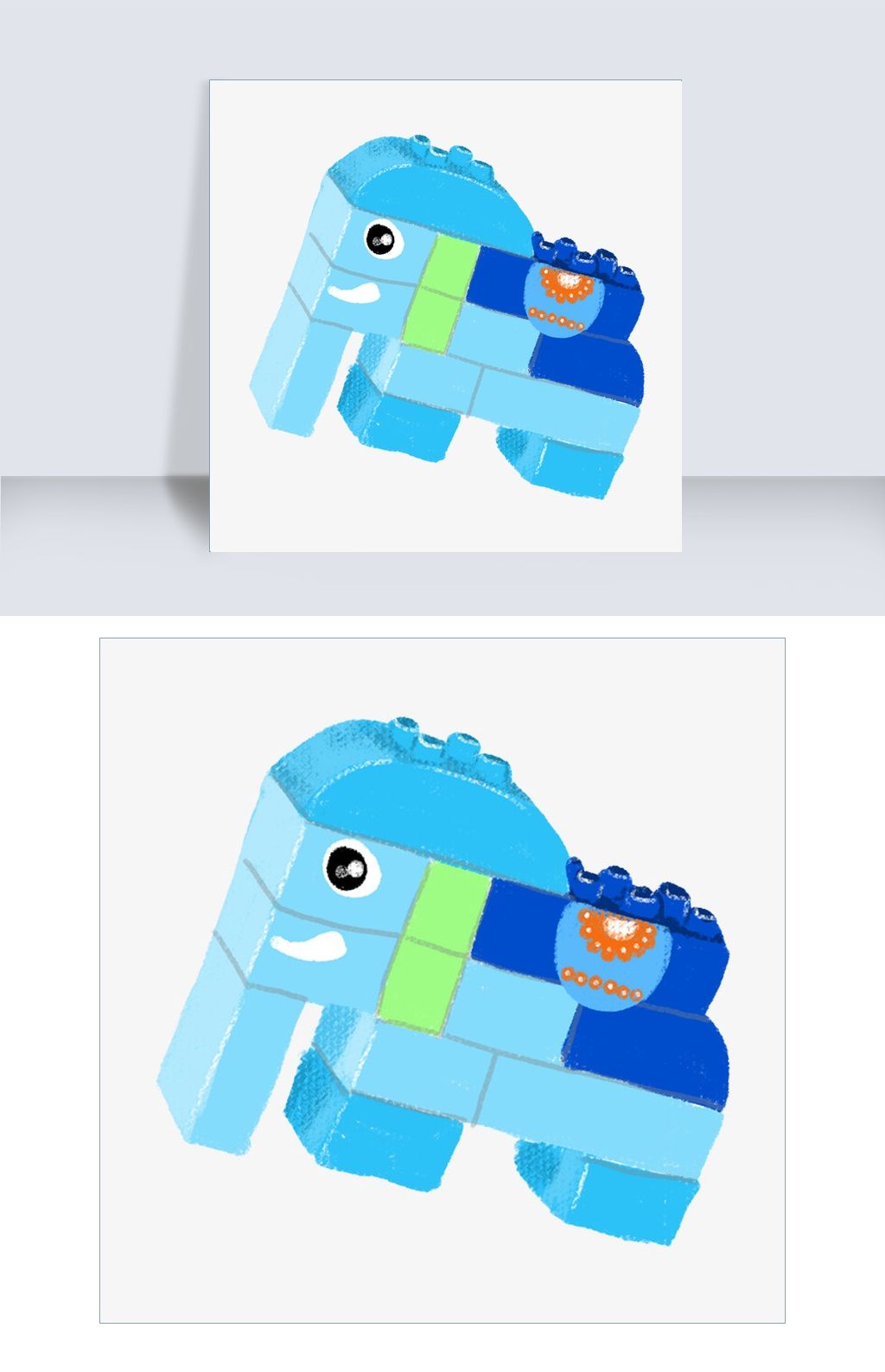 积木大象拼接玩具