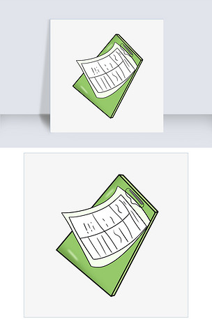 卡通手绘绿色病历夹