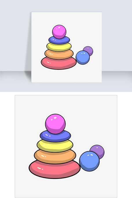 儿童玩具跳跳球插画