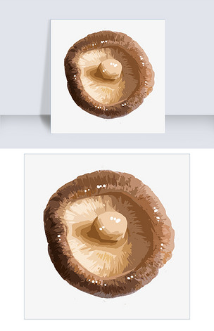 手绘蔬菜香菇插画