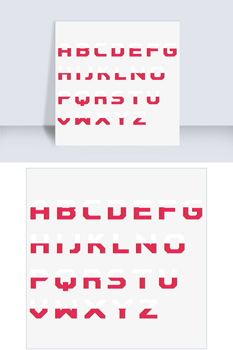 千库原创大写字母合集艺术字