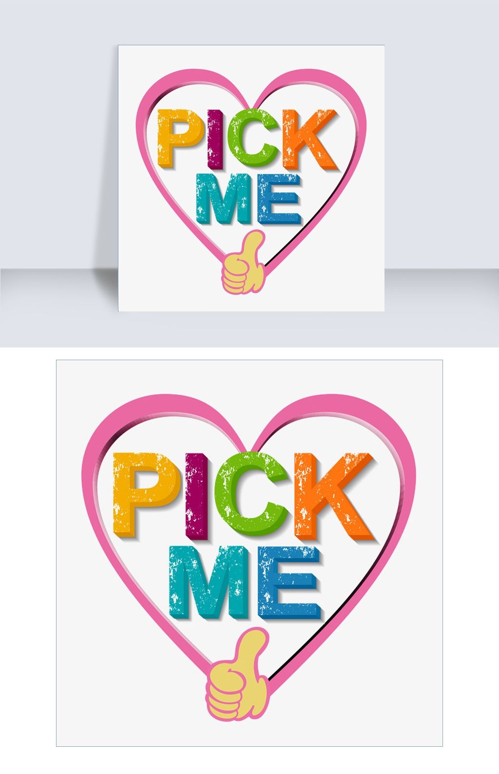 网络流行语pick me彩色水晶艺.