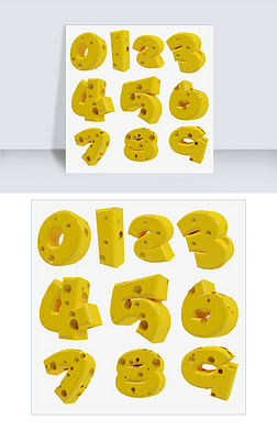 奶酪陷阱字体电商设计|数字组合1到9奶酪字体