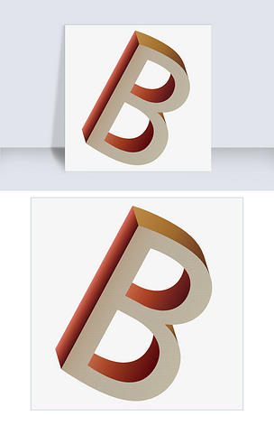 矢量彩色3d立体质感大写字母b设计.