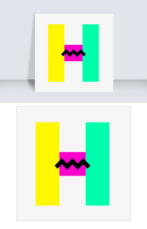 孟菲斯创意字母h