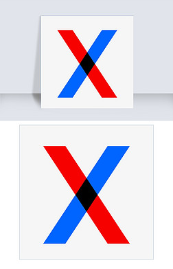 字母x创意艺术字|孟菲斯创意字母x