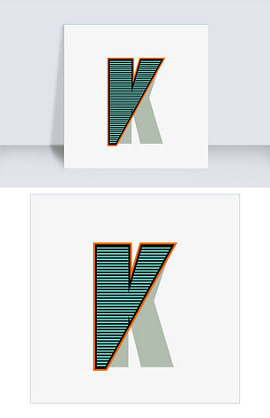 创意条纹字母k