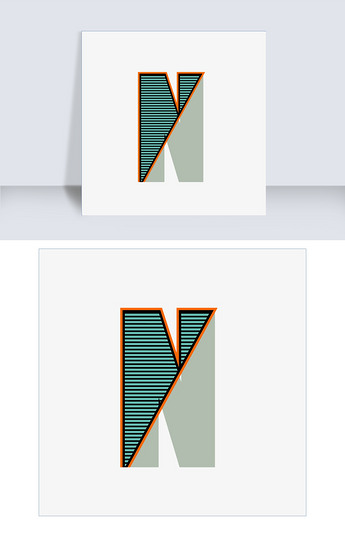 创意条纹字母n下载-编号26362261-其他外国艺术字设计-我图网