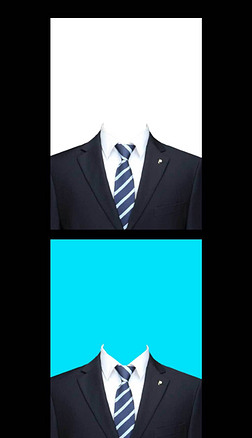 黑色正装证件照换装模板