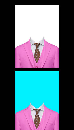 粉色正装证件照换装模板